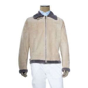 Hettabretz Suede Belted Shearling Overcoat